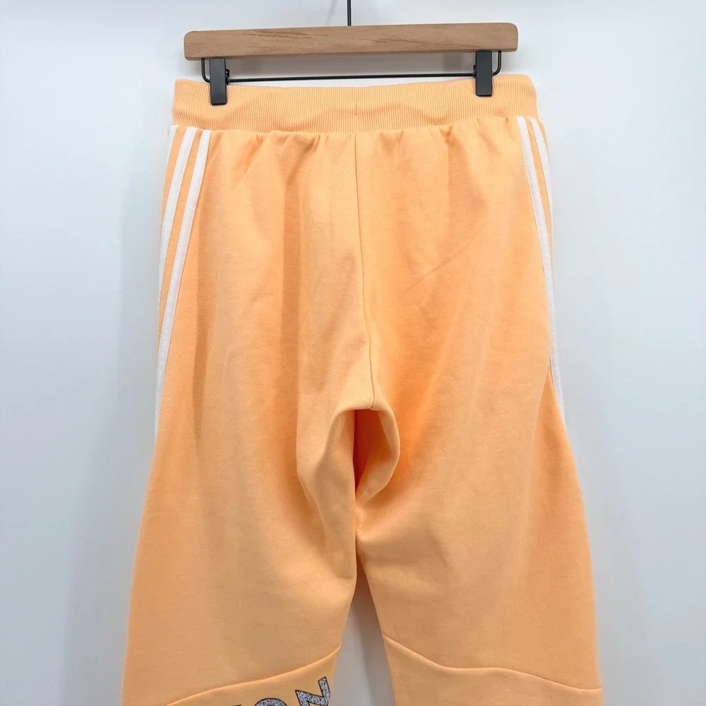 Adidas x Peloton Go Retro Jogger Pants Unisex M Acid Orange 3 Stripe Gym Lounge
